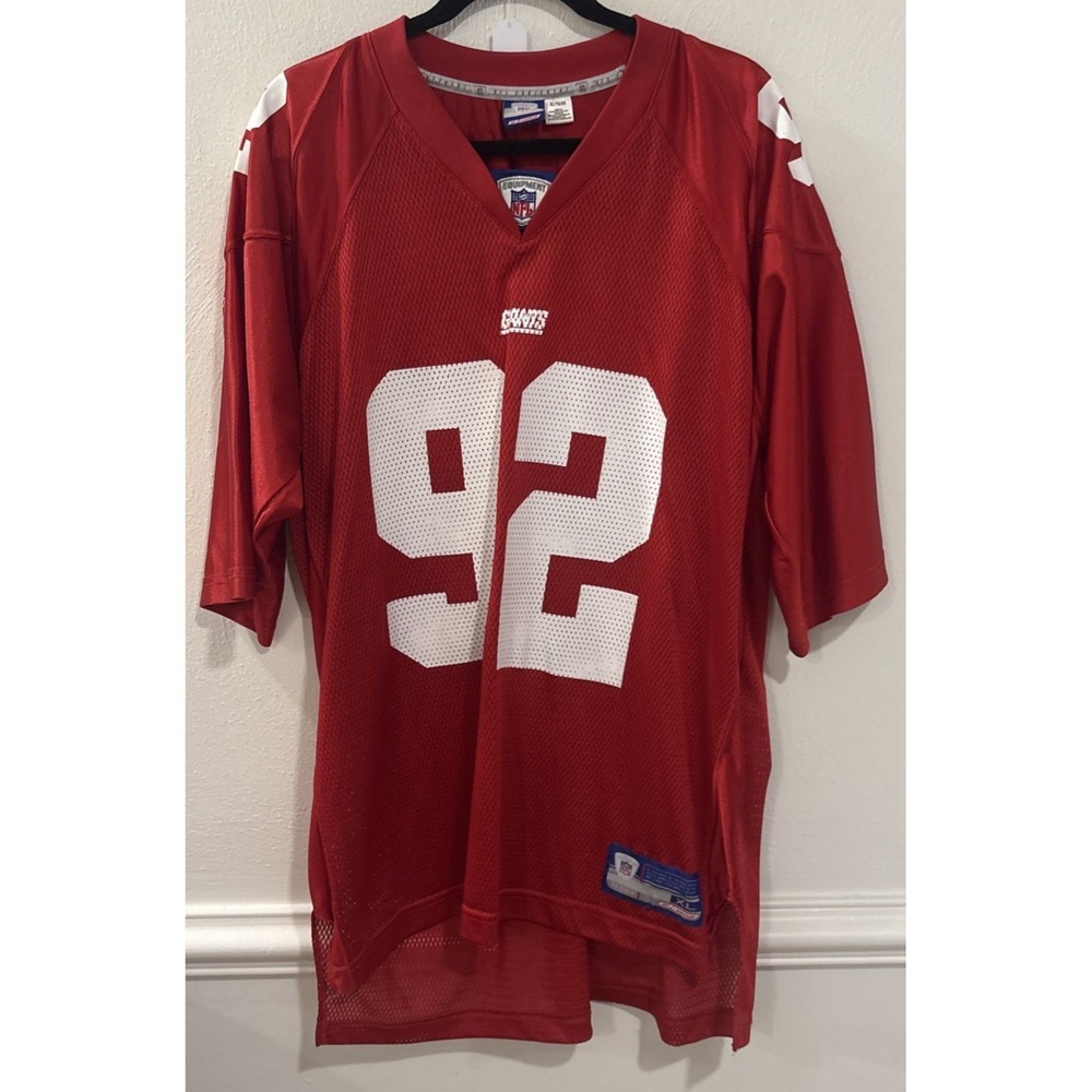 Reebok NFL Michael Strahan #92 Jersey Mens XL Red Equipment Football
